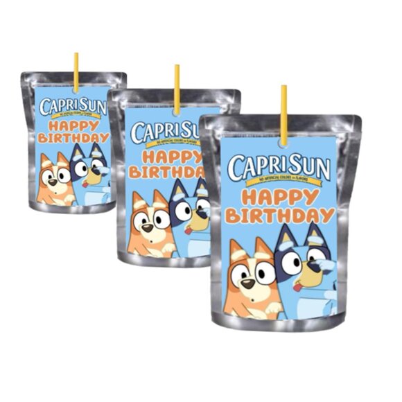 Happy Birthday dog Juice Pouche labels, puppy Design, Set of 12 - Picture 2 of 4